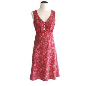 VTG All That Jazz Boho Sundress in Red Floral Print Size S